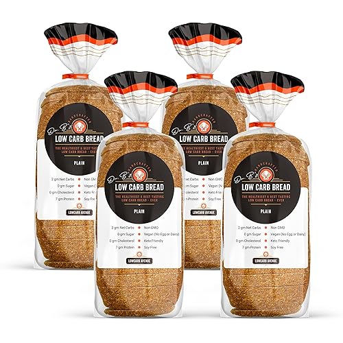 Low Carb Avenue - Pan artesanal Keto 0.17 oz de proteína y 0.07 oz de carbohidratos netos Bajo en calorías, vegano, sin azúcar Pan de pan fresco,