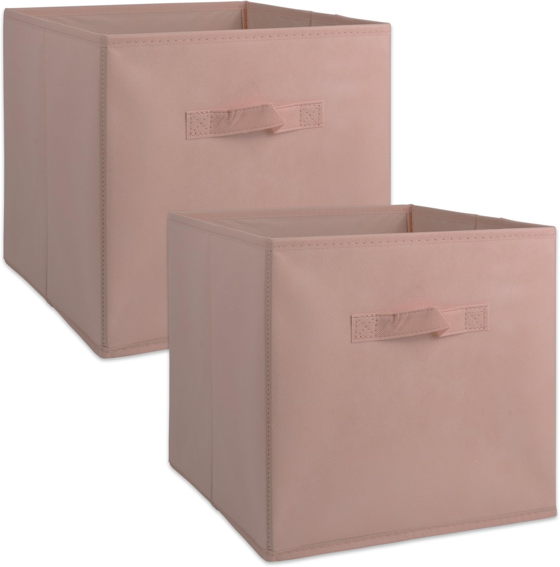 Non Woven Fabric Storage Bin Collection Collapsible Organizer Cube, Small Set, 11x11x11", Millennial Pink, 2 Count