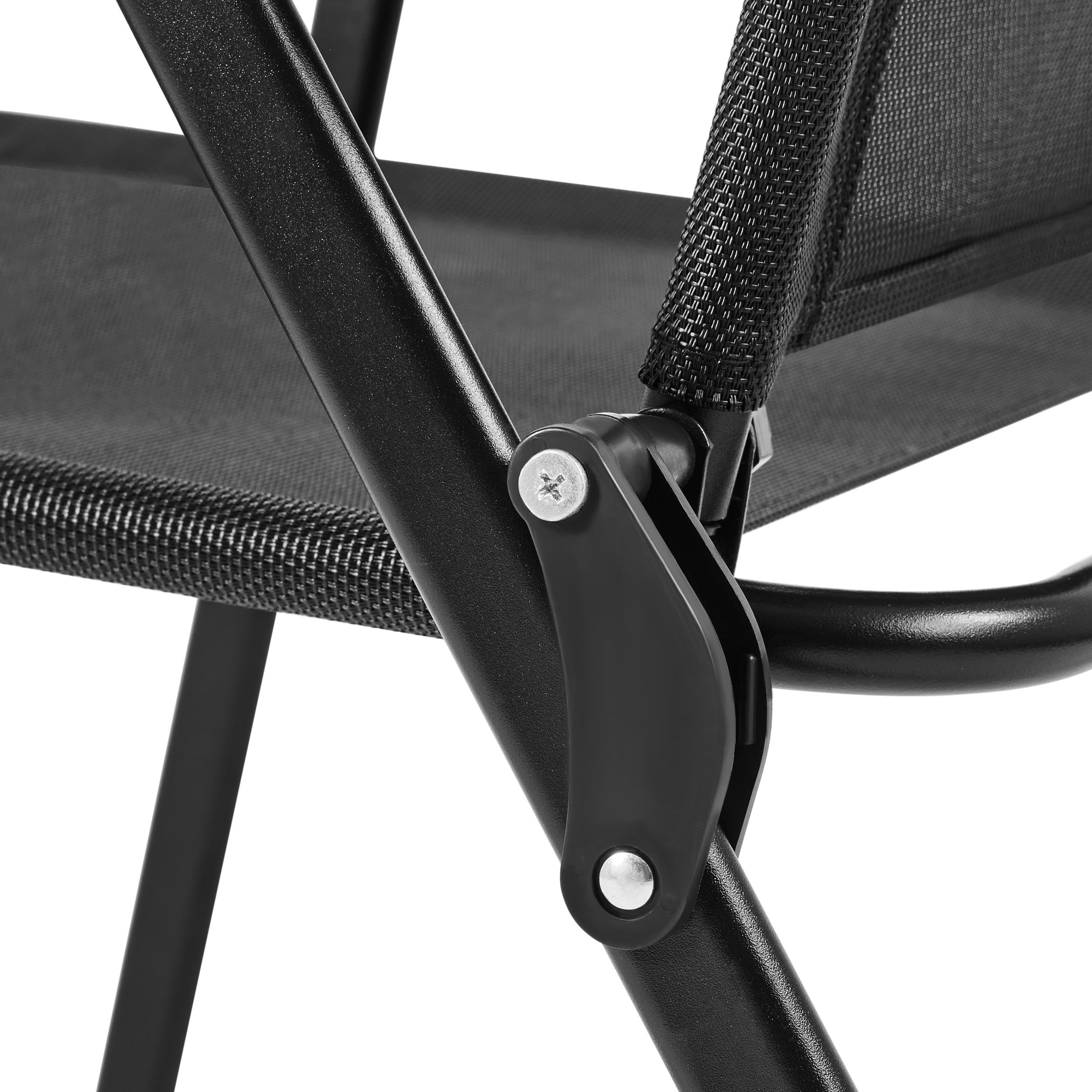 Yaheetech Juego de 4 Sillas Plegables para Exteriores Carga 100kg Negro | Poliéster Resistente 550g, Marco Metálico, Ergonómico,Plegado Ultraplano 88,5x58x5,5cm,para Terraza/Balcón/Camping/Comedor et