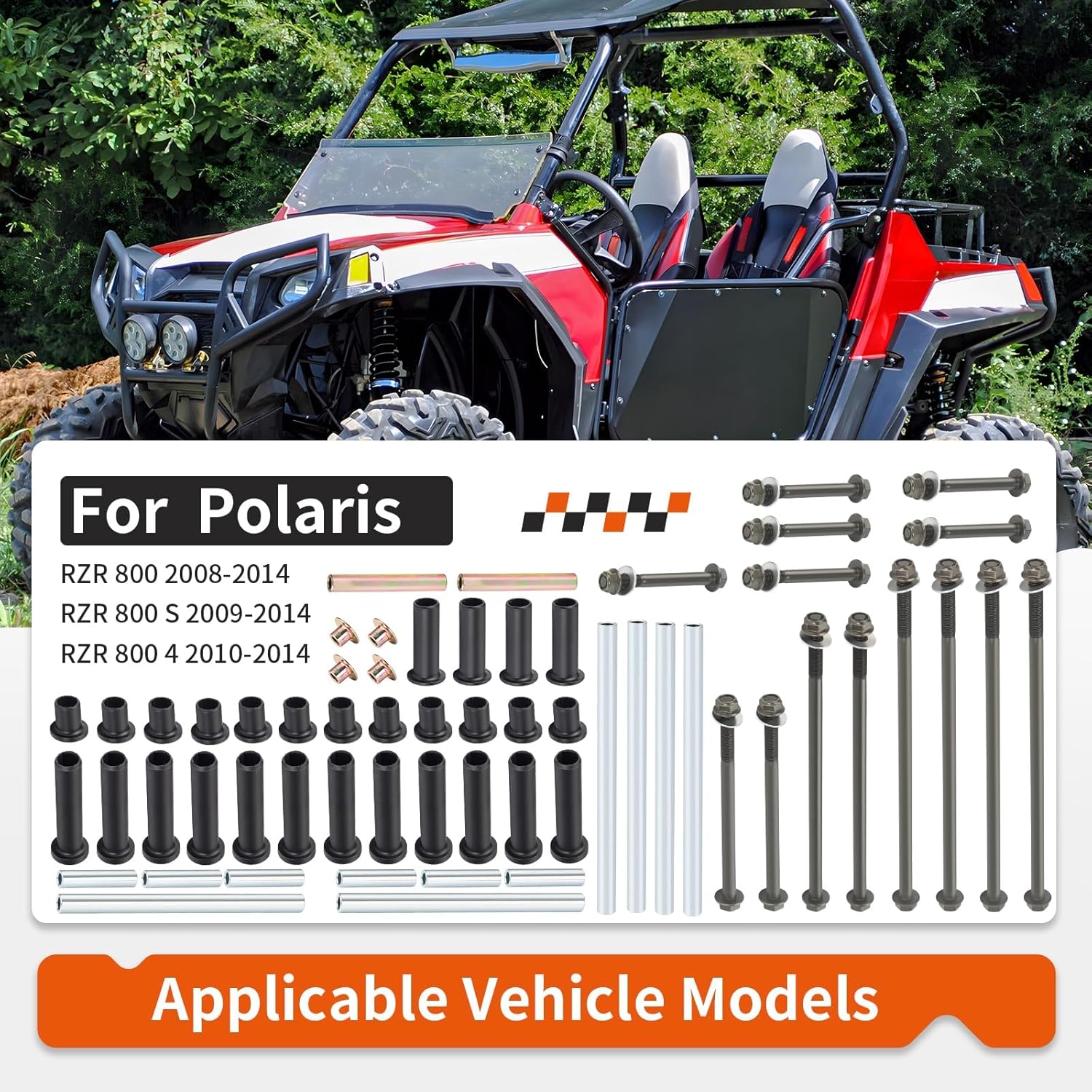 Heavy Duty Front & Rear A-Arm Bushing Bolt Kit For Polaris RZR 800 2008 S 4 2008-2014 5137104