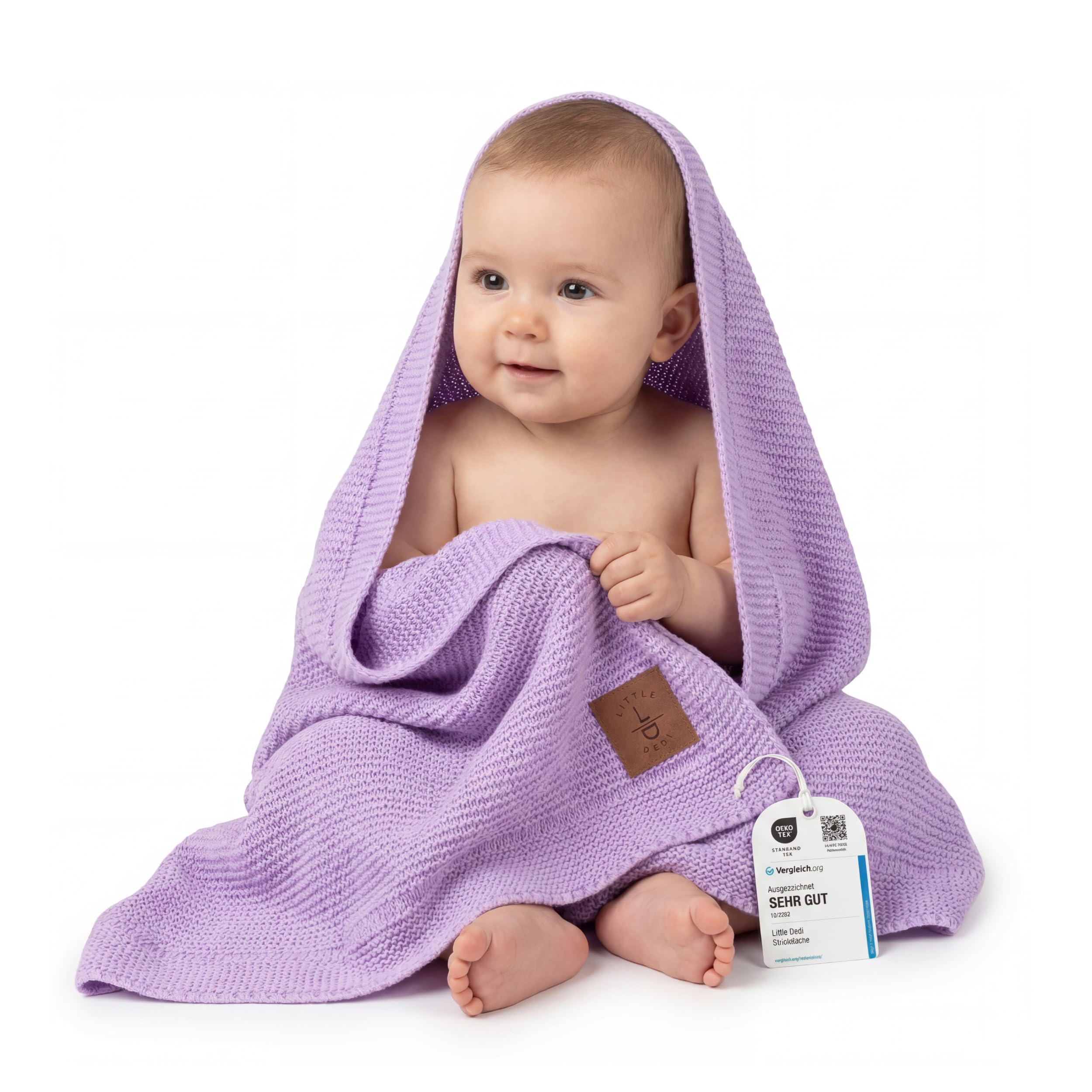 Little Dedi Women's Lavender Frost Baby Blanket, Soft & Breathable, Oeko-Tex Certified, Lightweight & Cuddly, Perfect For Newborns, Toddlers, Cot, Pram & Baby Room (Lavender Frost)