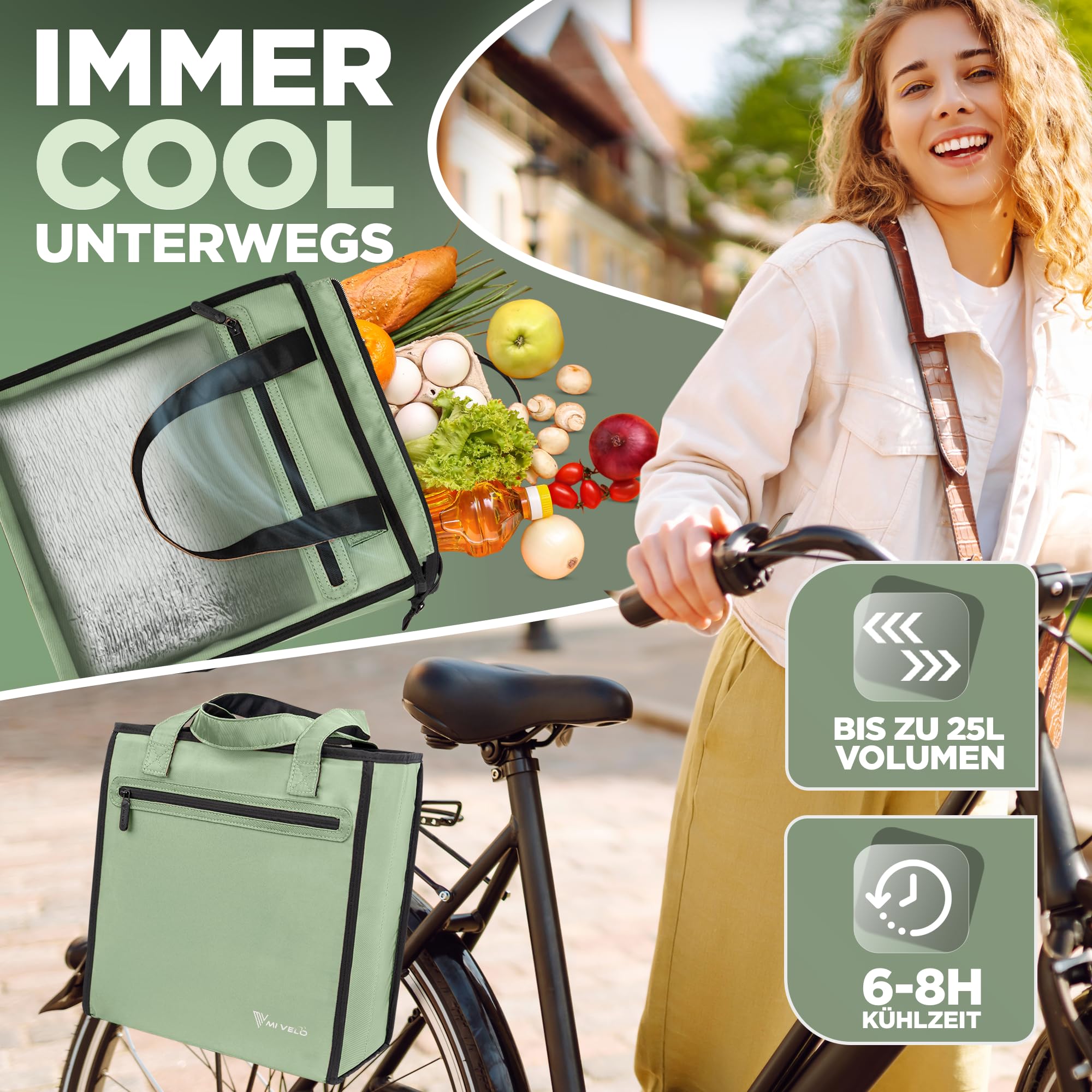 Enkele Fietstas En Koeltas 18 Liter - 2 In 1 Boodschappentas - Zwart Enkele Fietstas En Koeltas 18 Liter - 2 In 1 Boodschappentas - Zwart