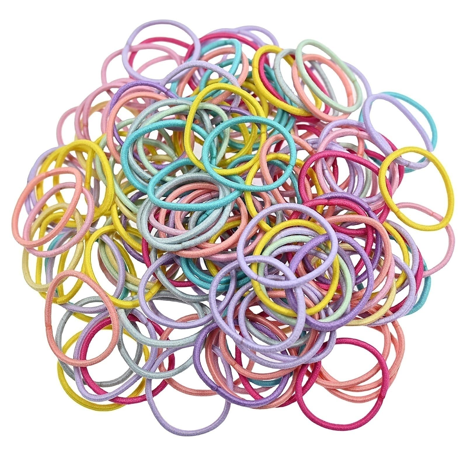 ZHIYE 200 Pcs Elastic Hair Ties for Toddlers & Baby Girls, 2.5cm No Damage Hair Bobbles, Small Multicolor Ponytail Holders - Image 2