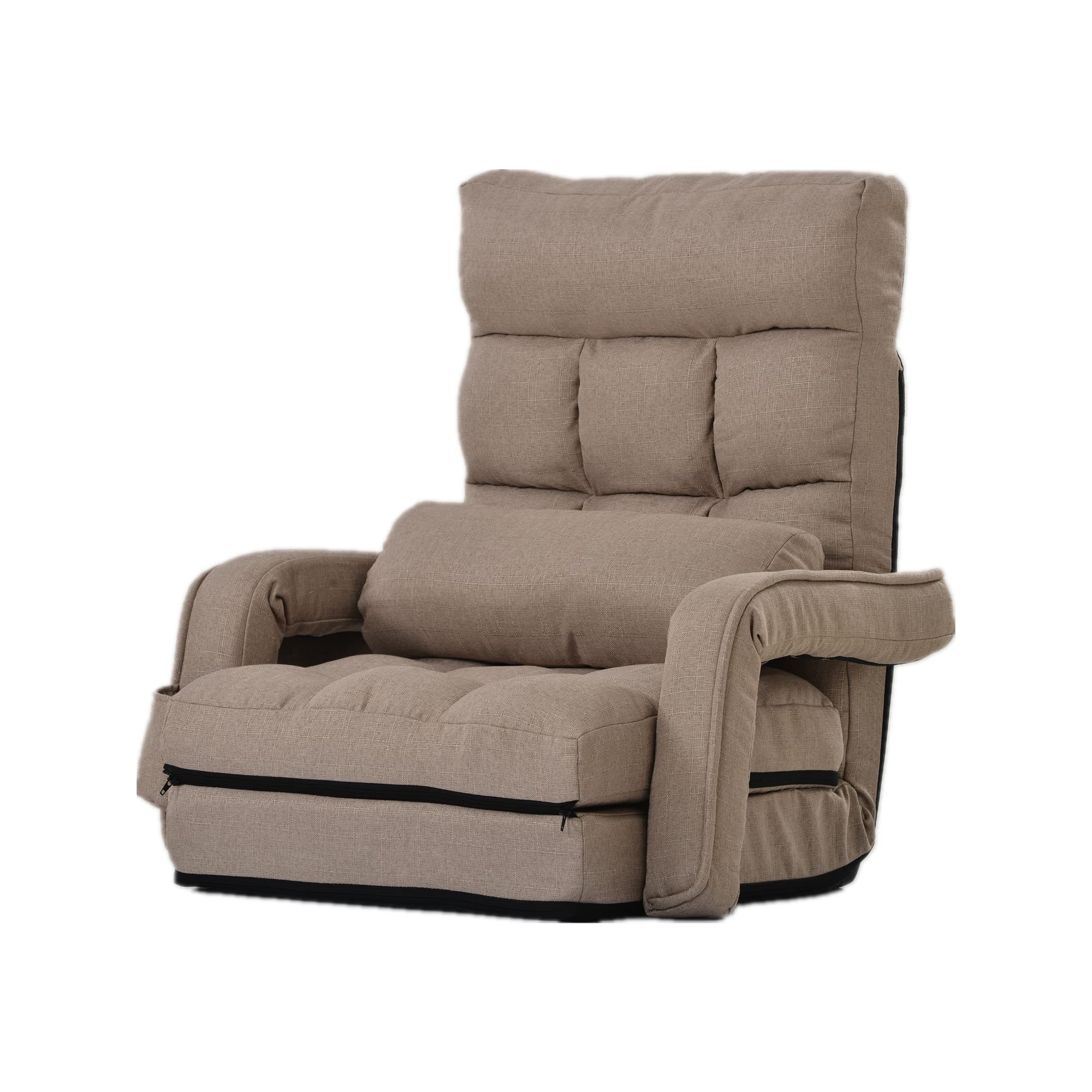 Amazon｜座椅子 リクライニング 14段階ギア コンパクト【4WAY・肘掛け