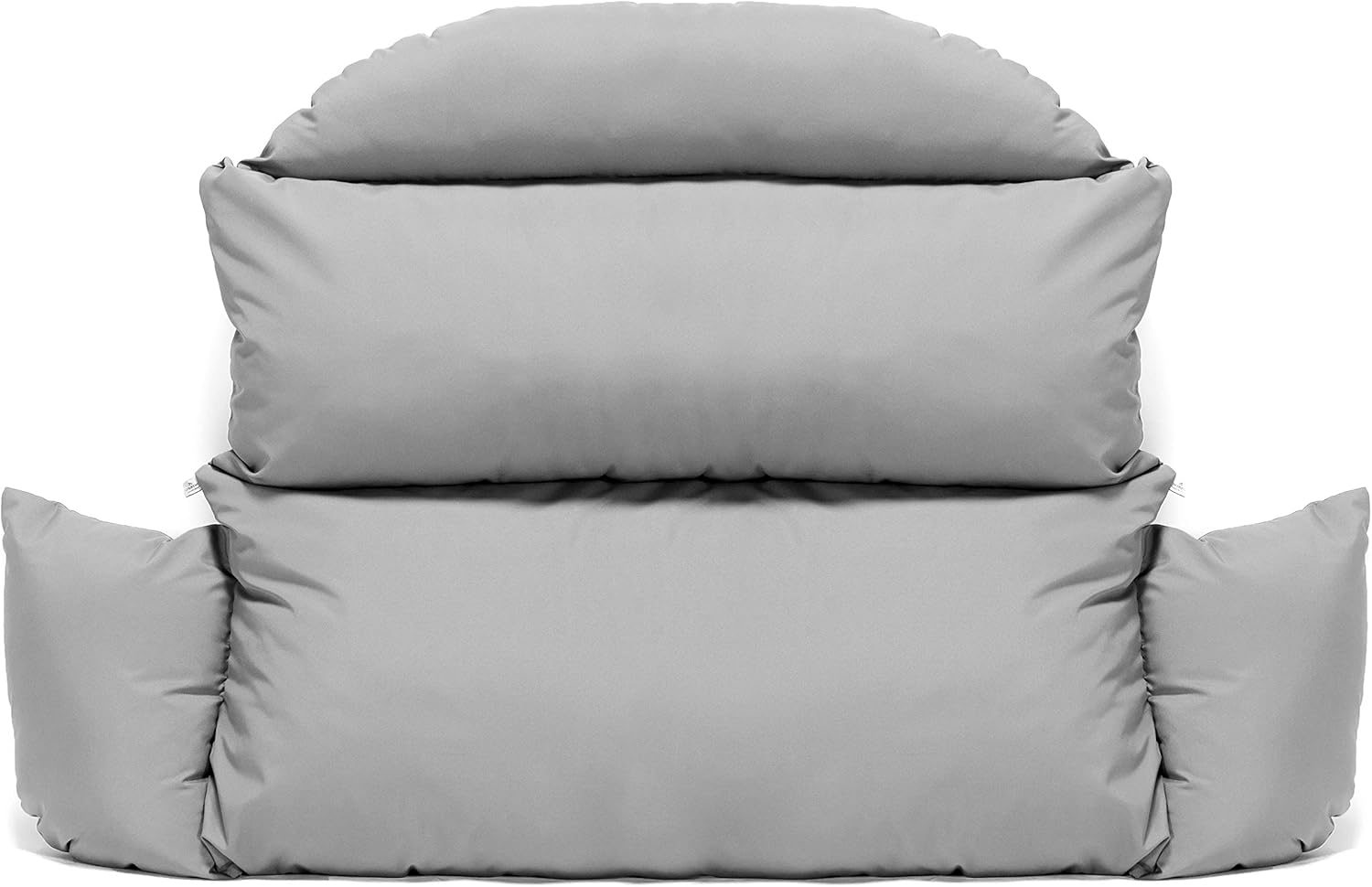 LeisureMod 2 Person Hanging Egg Chair Cushion - Light Grey, Quick-Drying, Weather-Resistant, Soft Cotton Filling, Machine Washable