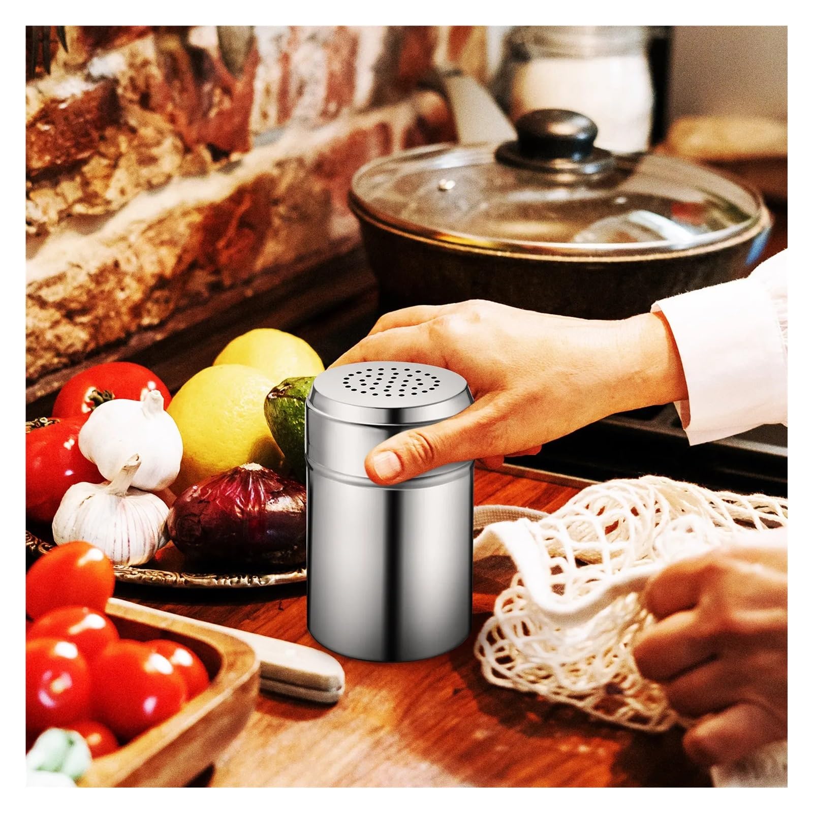 Botella de condimento Acero Inoxidable Resistente 4 Piezas para Casa | Coctelera de especias, recipiente for sal, pimentero, dispensador de azúcar, utensilio de cocina