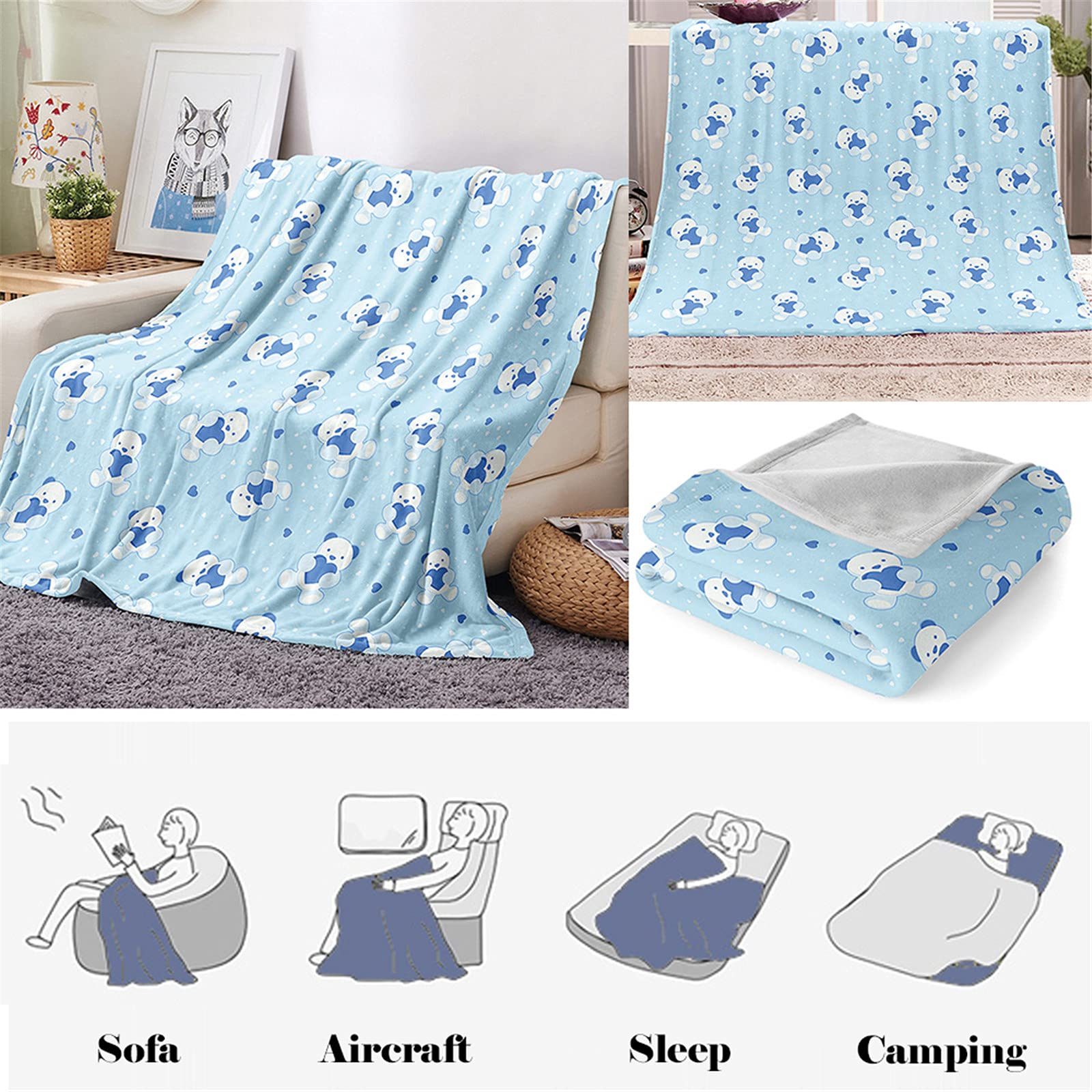 Chickw11 Coperta In Flanella Di Microfibra Cielo Stellato 150x200 Cm - Morbida, Termica, Per Divano E Letto, Tutte Le Stagioni - 3