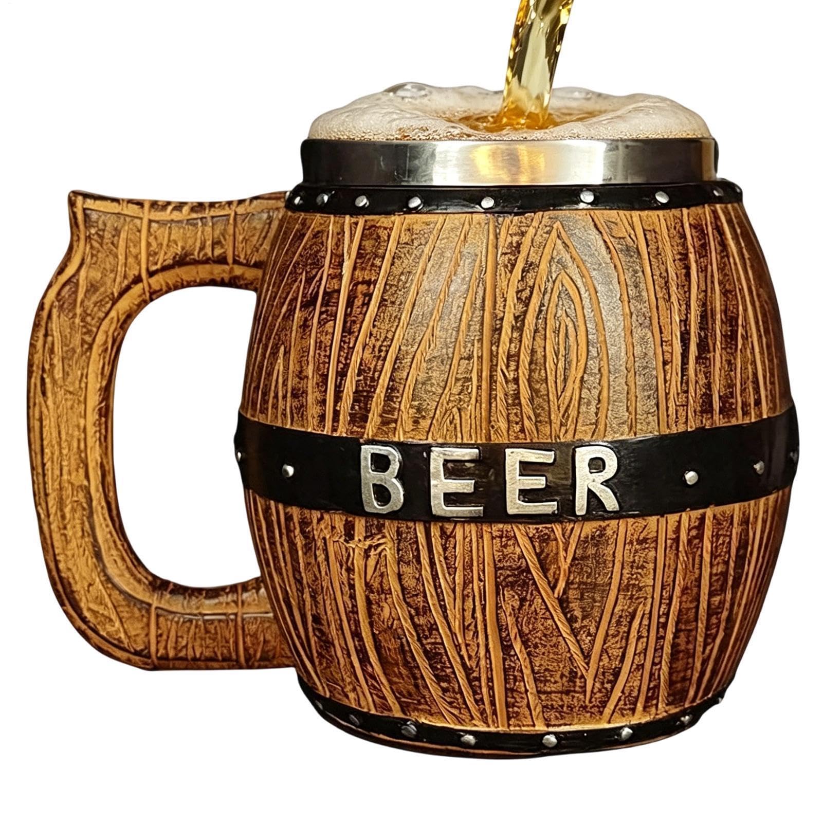 Jarra de cerveza de acero inoxidable antideslizante con asa ergonómica para fiestas
