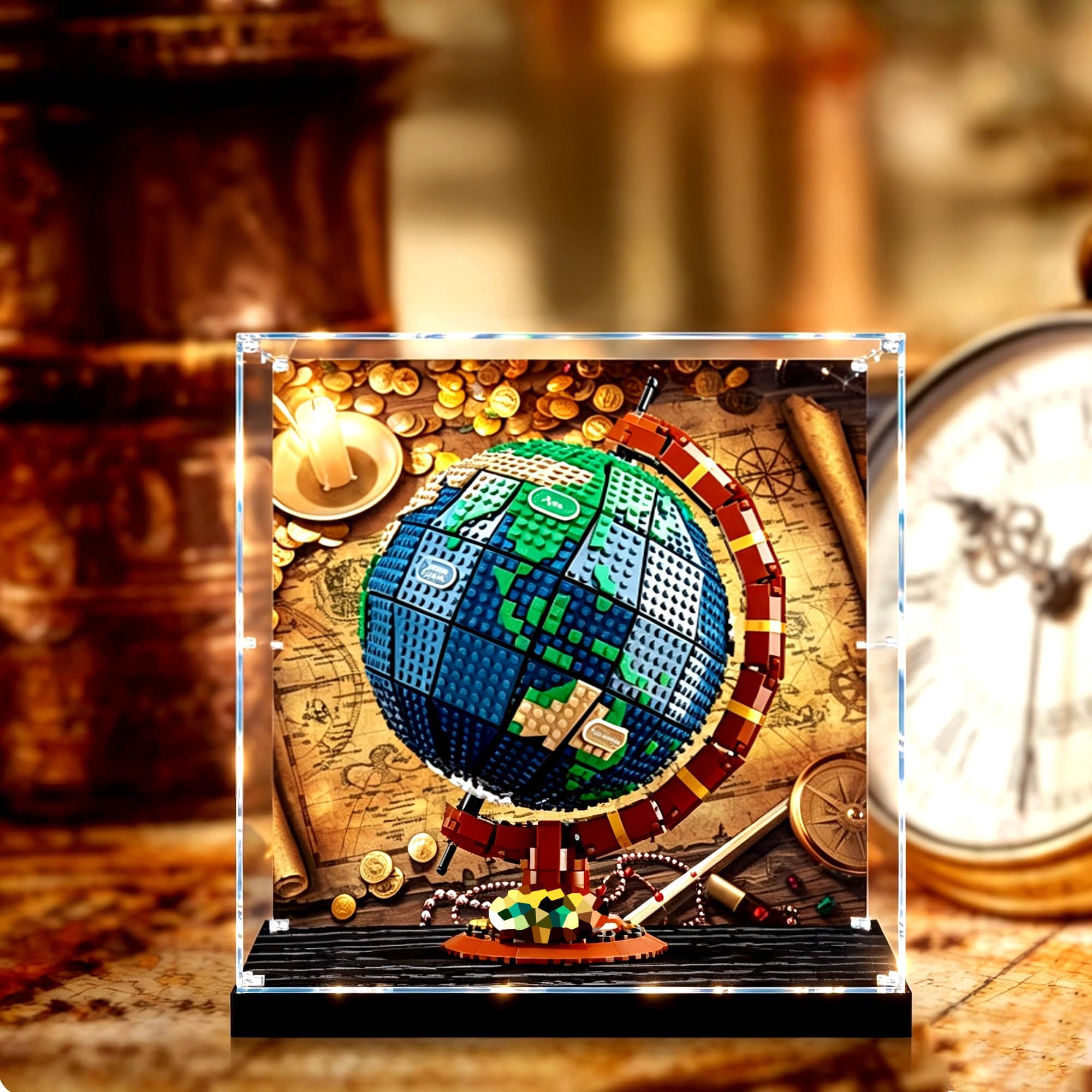 Lot de 2 vitrines compatibles avec les ensembles de globes Le-go 21332