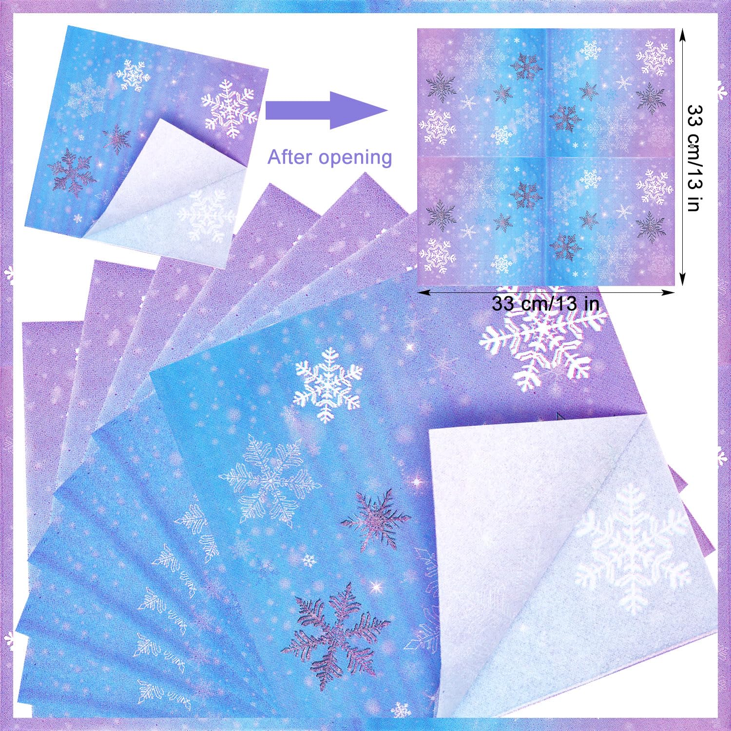 61 Pz Frozen Stoviglie Decorazioni, Stoviglie per Feste di Frozen, Piatti Fiocchi Neve, Bicchieri, Tovaglioli e Tovaglie, per Decorazioni Frozen Compleanno, Feste Natale Forniture