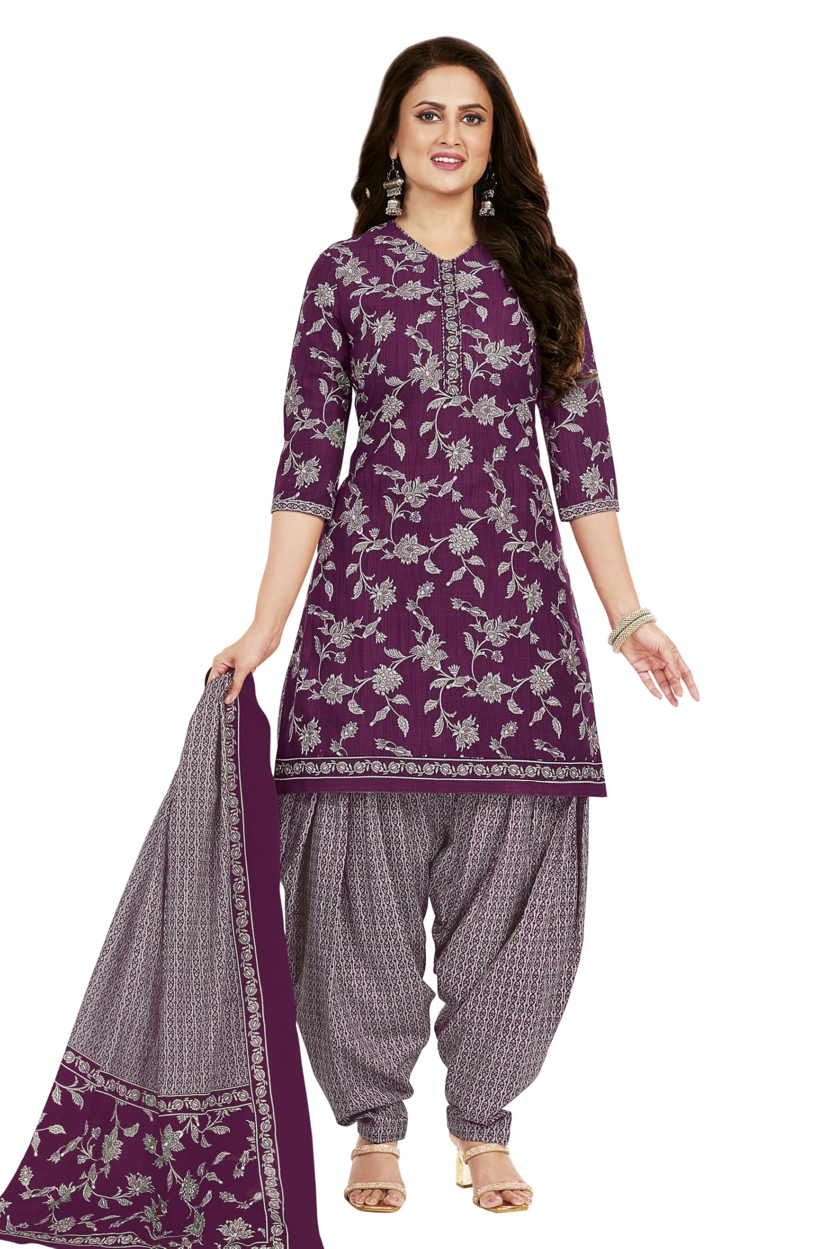 MiraanCotton Printed Readymade Salwar Suit For Women (MIRAANSANRAN2195)