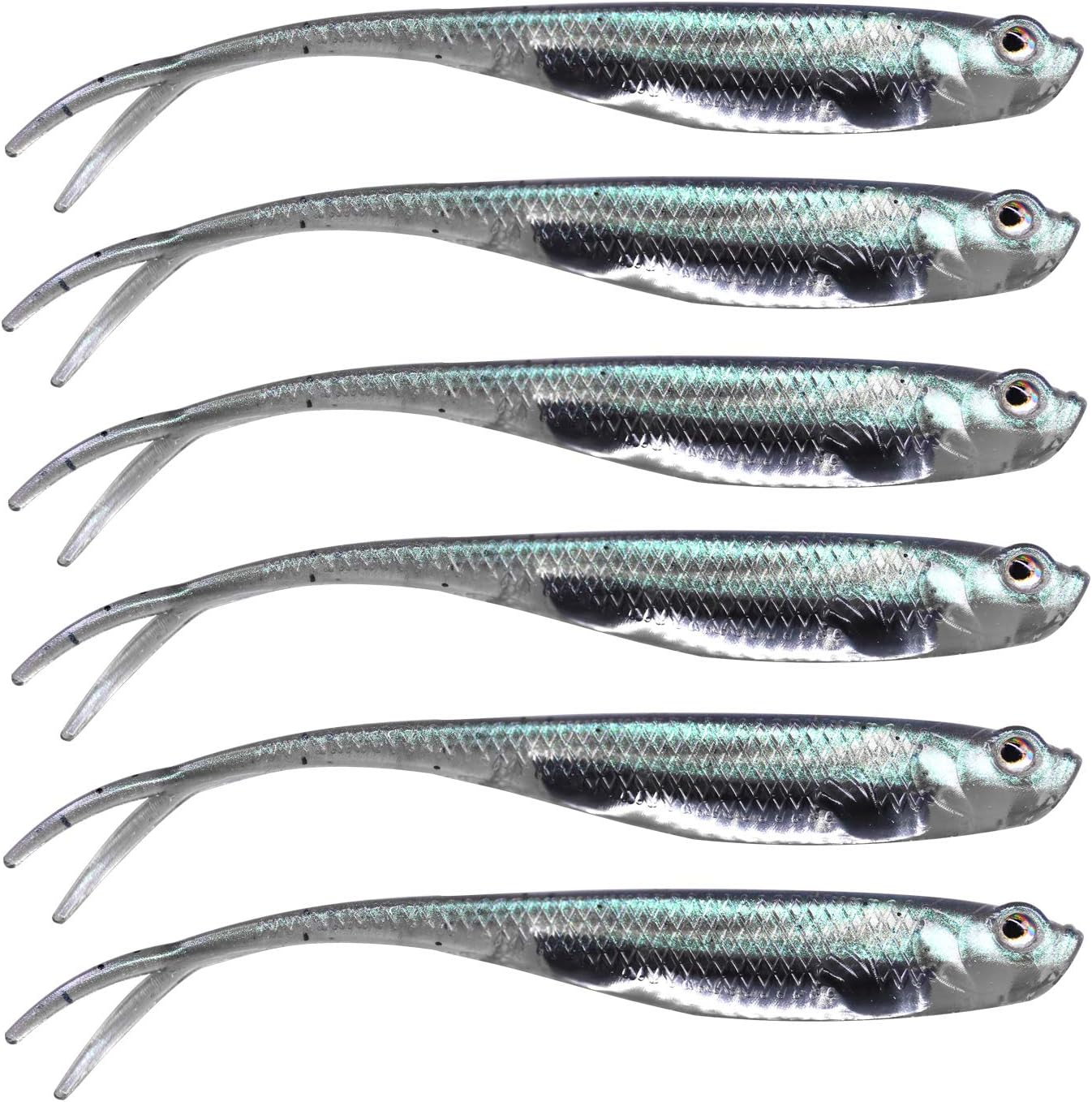 QualyQualy Soft Swimbait Fishing Lures 5PCS 6PCS Jerk Shad Minnow Drop Shot Lure Bass Bait Shad Lure Soft Jerkbait for Bass Trout Pike Walleye Crappie 2.95'' 3.93'' 4.72''