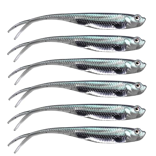 QualyQualy Soft Swimbait Fishing Lures 5PCS 6PCS Jerk Shad Minnow