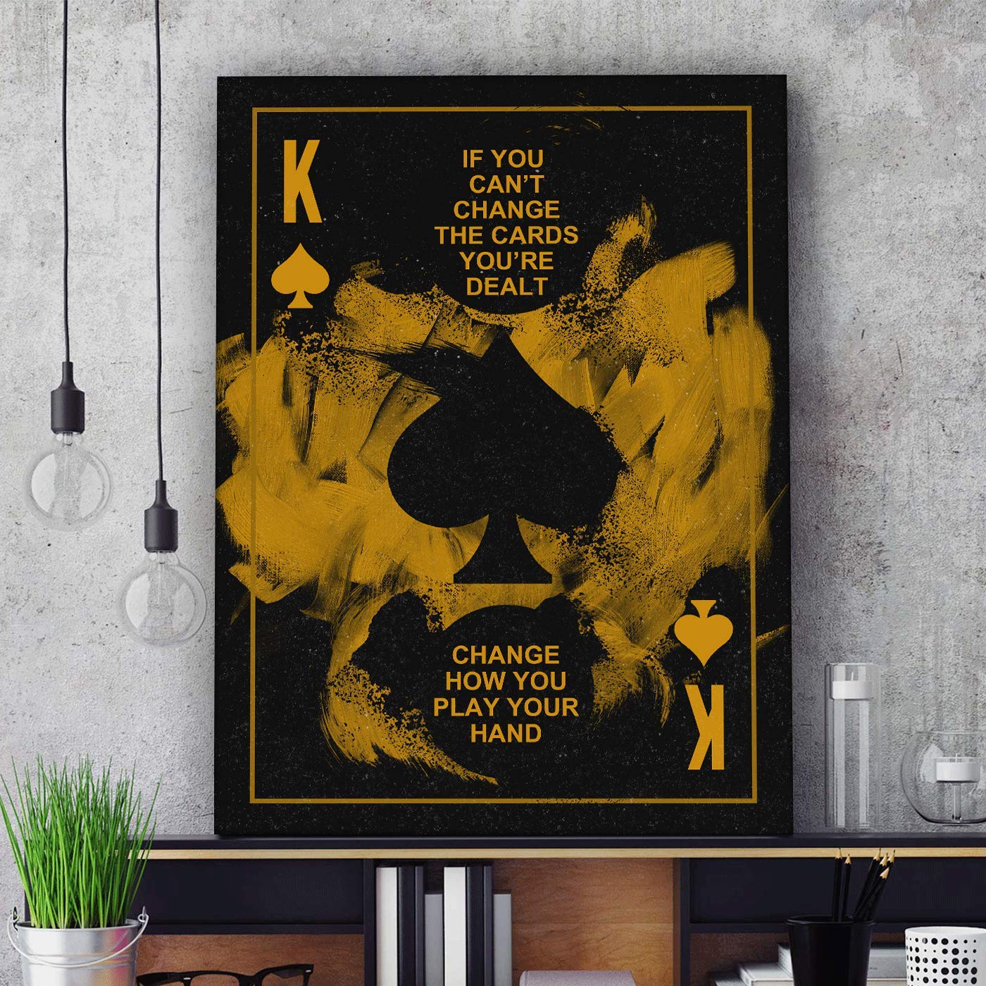 Amazon.com: King Card Poker Hand Play Motivational Wall Canvas Print Office  Decoration Art Home Yugioh Card Inspiration Decoration Inspire Entrepreneur  Poker Player (36