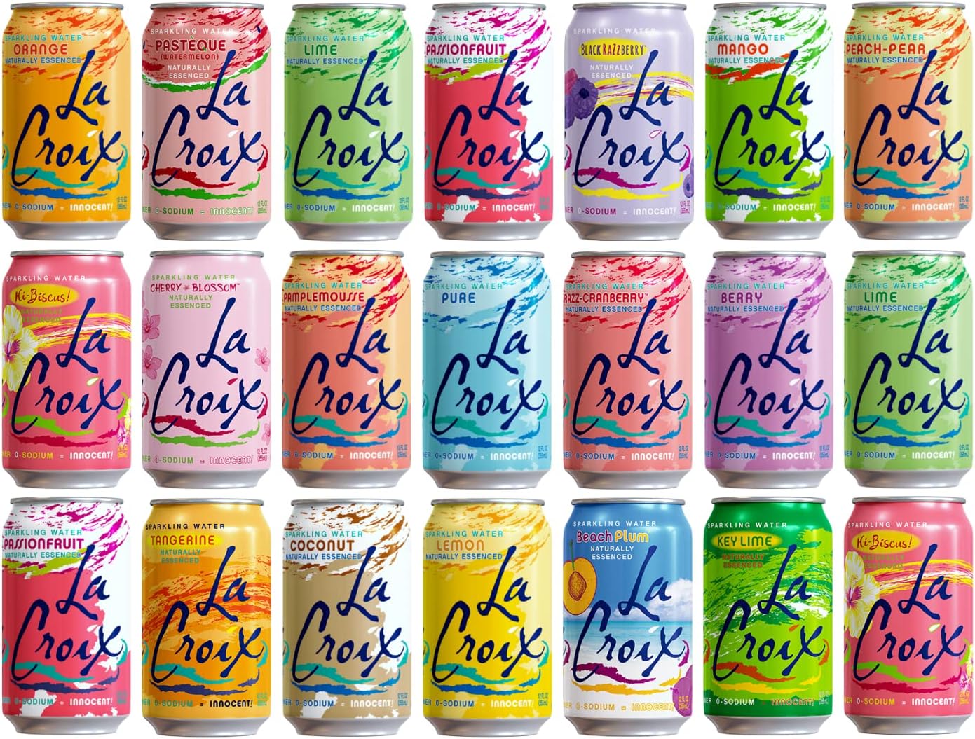 La Croix Sparkling Water Assorted Variety Pack - 12 Fl Oz Cans - By Obanic (24-Count)