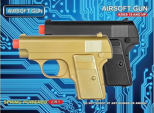 Miniatura 7 de Pistolas de resorte duales ligeras de bolsillo en oro y negro de Lancer Tactical para cosplay del traje de James Bond, pistola de resorte de juguete