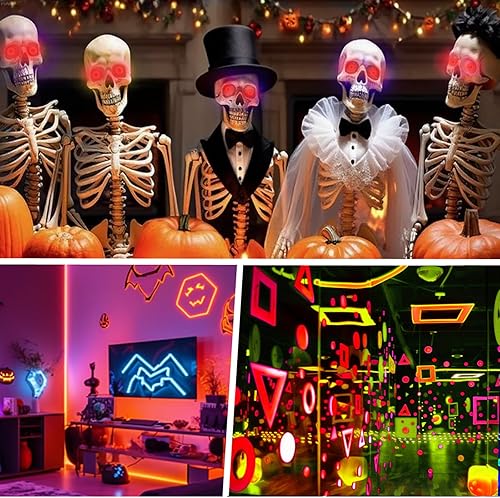 Vista 125 de Ourbest Luces de neón con retroiluminación EL, panel electroluminiscente cortable, hoja de lámpara de papel, luces suaves para bricolaje, 3 modos