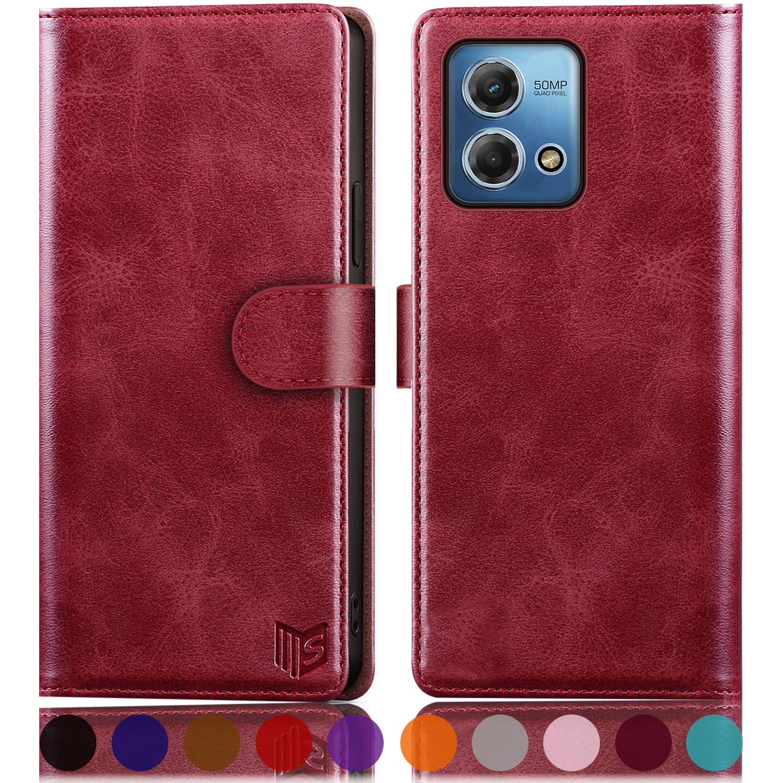 SUANPOT for Moto G Stylus 5G 2023 Wallet case ?RFID Blocking? Credit Card Holder, Flip Folio Book PU Leather Phone case Shockproof Cover Women Men for Stylus 5G 2023 case Red