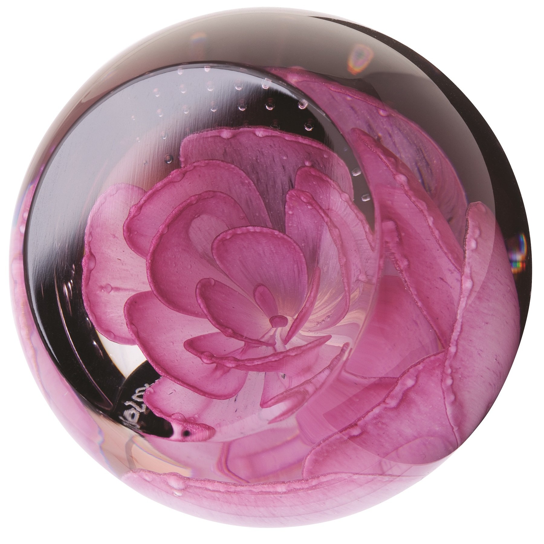 Caithness Glass Pink Charms Rose Paperweight | | 65Mm X 65Mm | Handcrafted In Scotland | Handmade Glass Paperweight | Grace And Elegance Captured By A Pale Rose | Ornamental | Gift Boxed