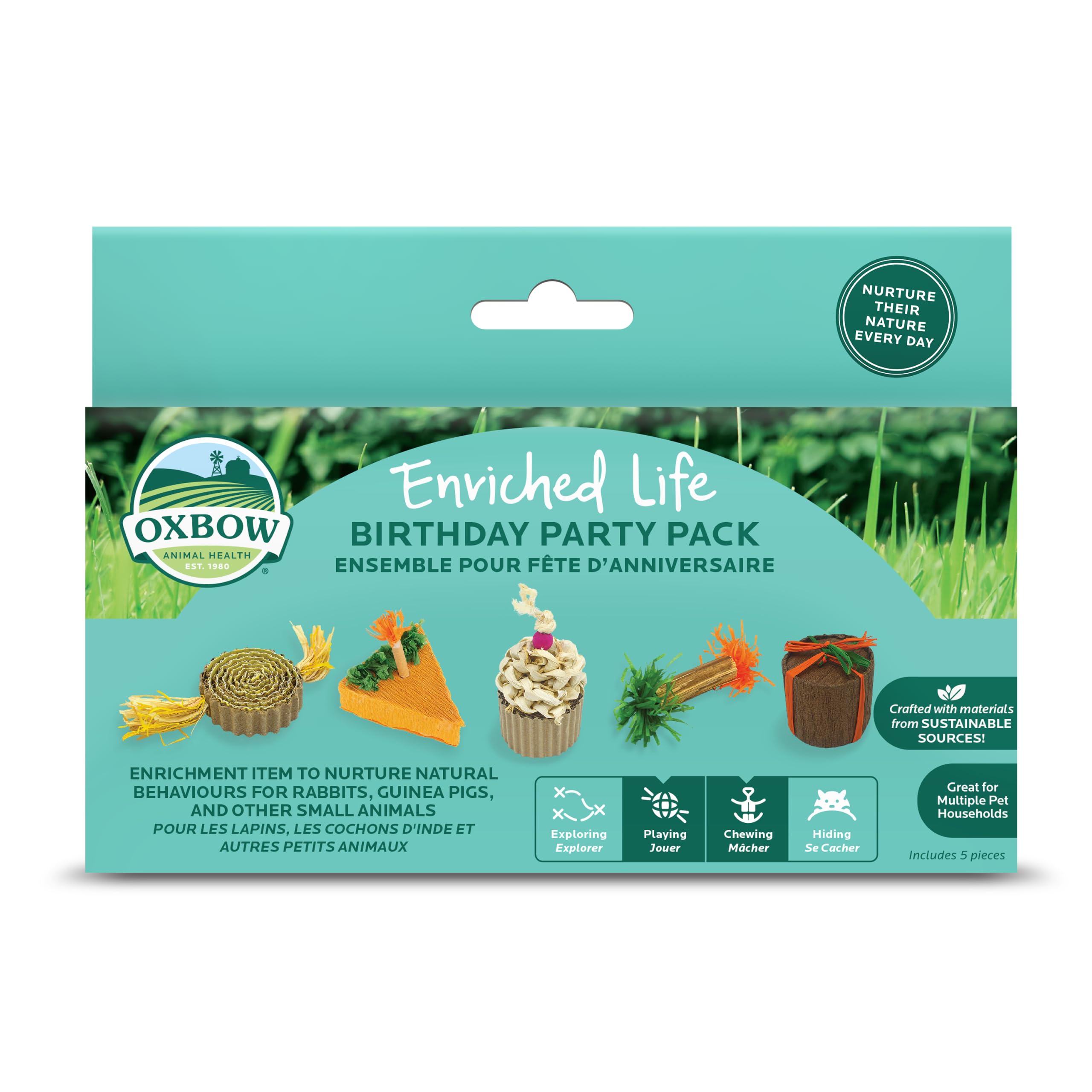 Oxbow Enriched Life Birthday Party Pack. Small animal enrichment toy