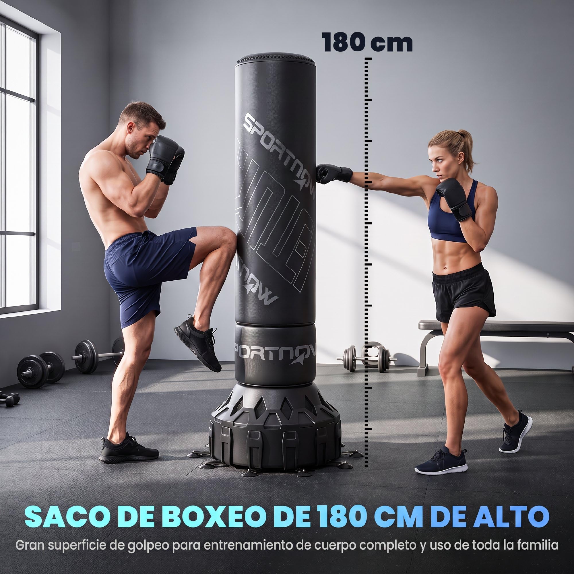 SPORTNOW Saco de Boxeo de Pie para Adultos 180 cm