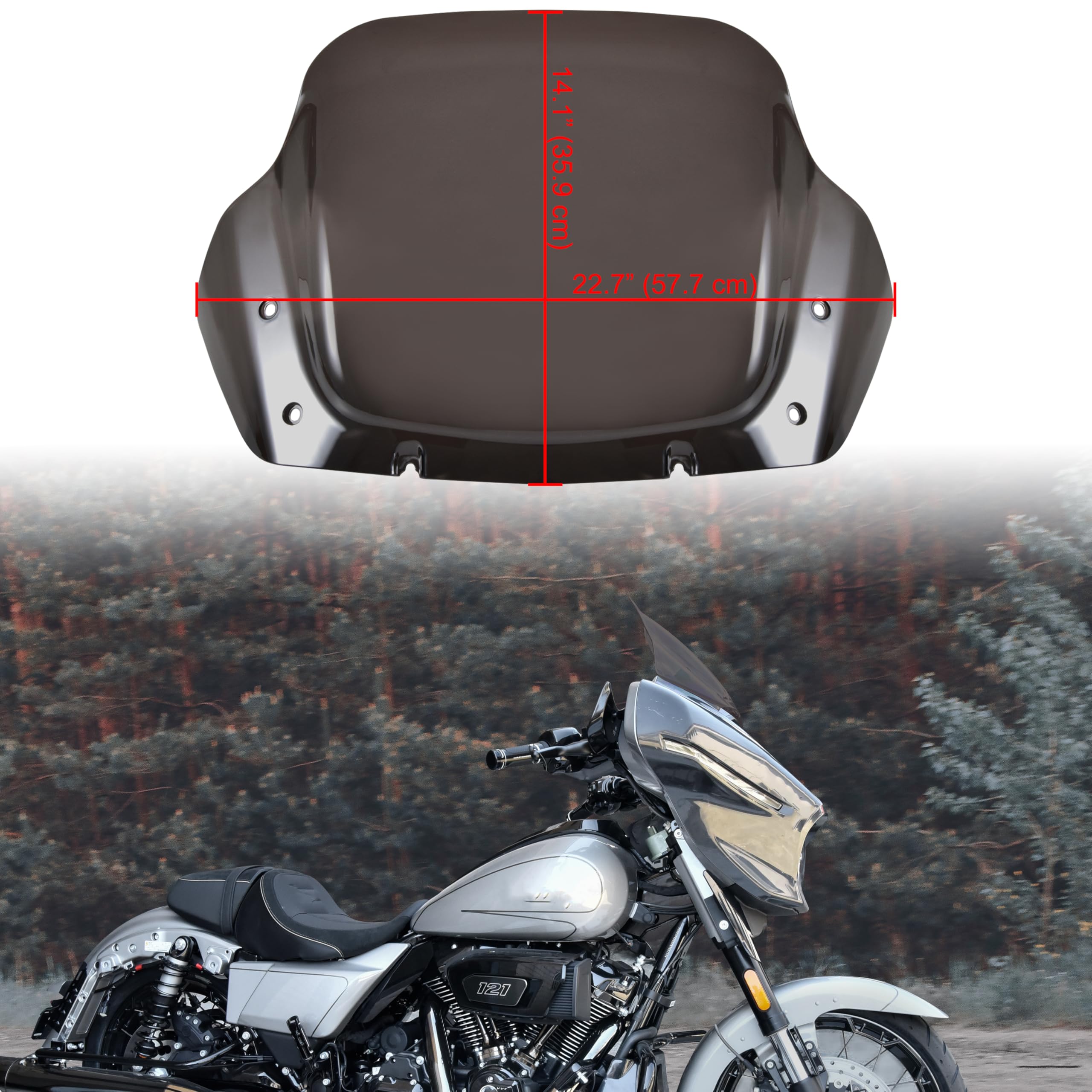 Amazon | VEISUTOR 10インチ フロントガラスキット ハーレーストリート