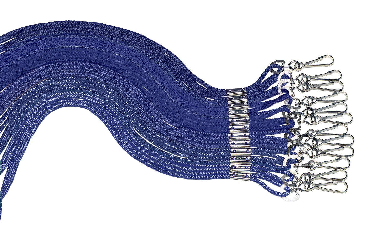 Sportime Braided Nylon Lanyards - Pack of 12 - Blue - 004705