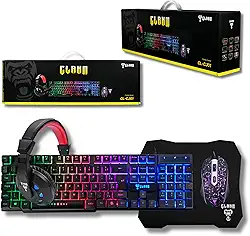 Combo GAMER 4 em 1 MTS, Nightmare • Mouse 4D - 3600 Dpi • Teclado RGB LED Rainbow Anti-Ghosting • Fone e Microfone Headset 45mW Stereo • Mousepad 290x250 • Quality Premium • Setup Gamer