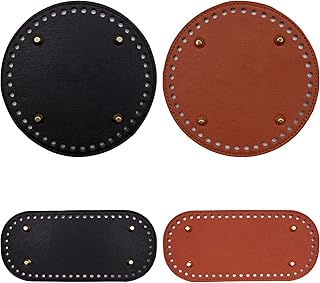 Mlysnd Fondo Uncinetto, 4 Pezzi Borsa a Uncinetto Artigianale Fondo del Borse Basi Borse per Borse Fai da Te Fatti a Mano Borsa Accessori, 2 Forme (Nero+Marrone)