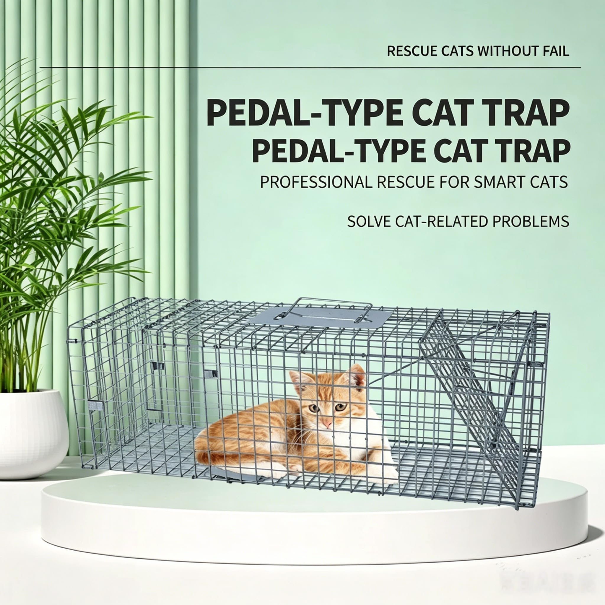 Trappola per animali - Gabbia durevole per la cattura sicura di conigli e gatti randagi, design antiruggine ideale per fattorie e giardini