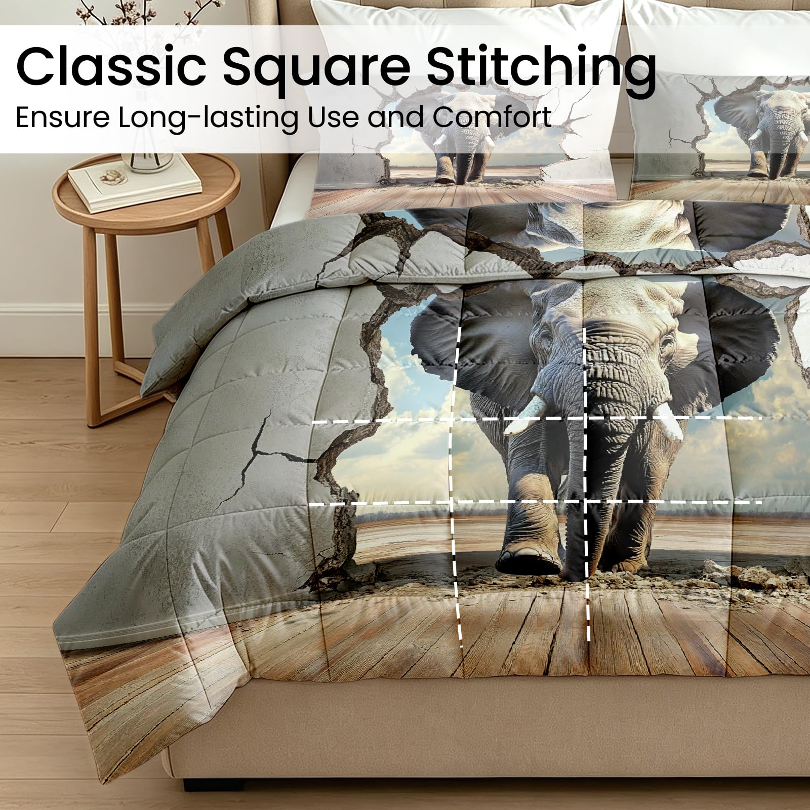 Sommerdecke 155x220 Afrikanischer Elefant Waschbar Bettdecke Ohne Bezug