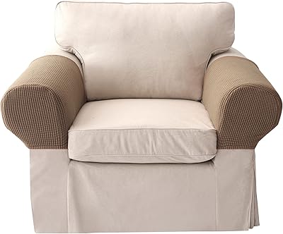 VIKAUL Armchair Covers Sofa Armrest Protector Non-Slip Arm Chair Caps Set of 4 Stretch Armrest Cover Couch Arm Rest Slipcovers for Recliner Chairs Home,Camel