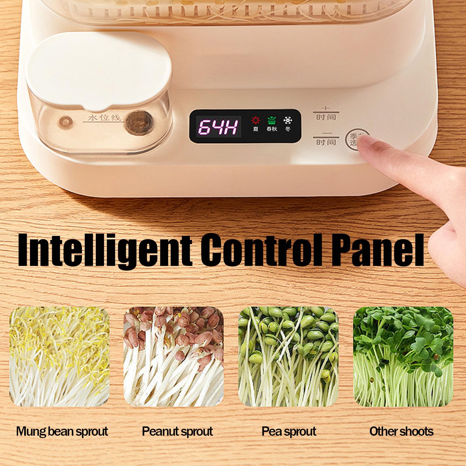 Machine Automatique de Germination de Haricots, germoir de graines Domestique de Grande capacité de 1,5 L, Outils de Germination à température constante avec Plateau de Germination (3 Couches)