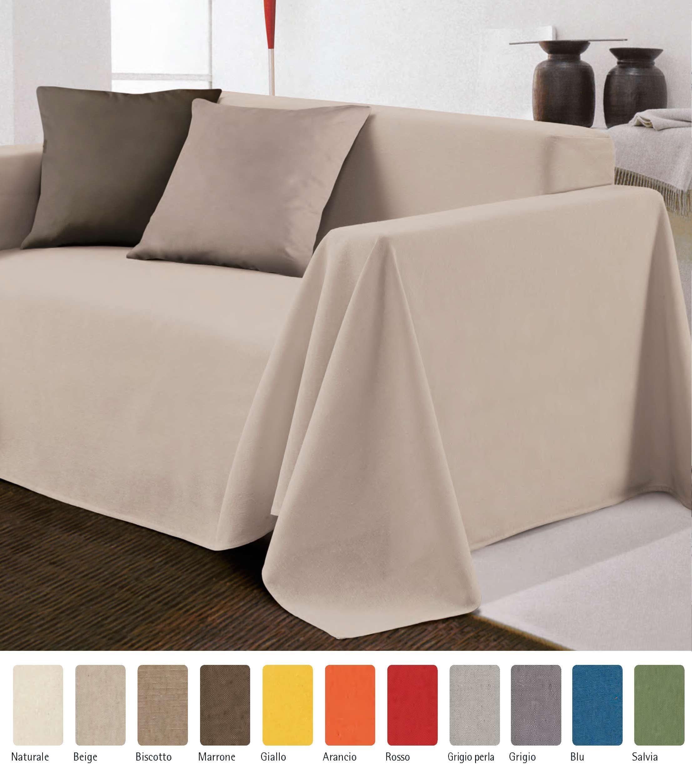 Casatessile Kiara unito plain coloured bedspread furniture cover MAXI 260X300 cm - GRIGIO PERLA