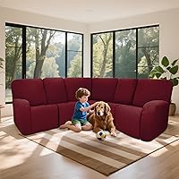 Vista 128 de Fundas 100% impermeables para sofá reclinable seccional, fundas para sofá reclinable en forma de L, funda para sofá seccional de esquina