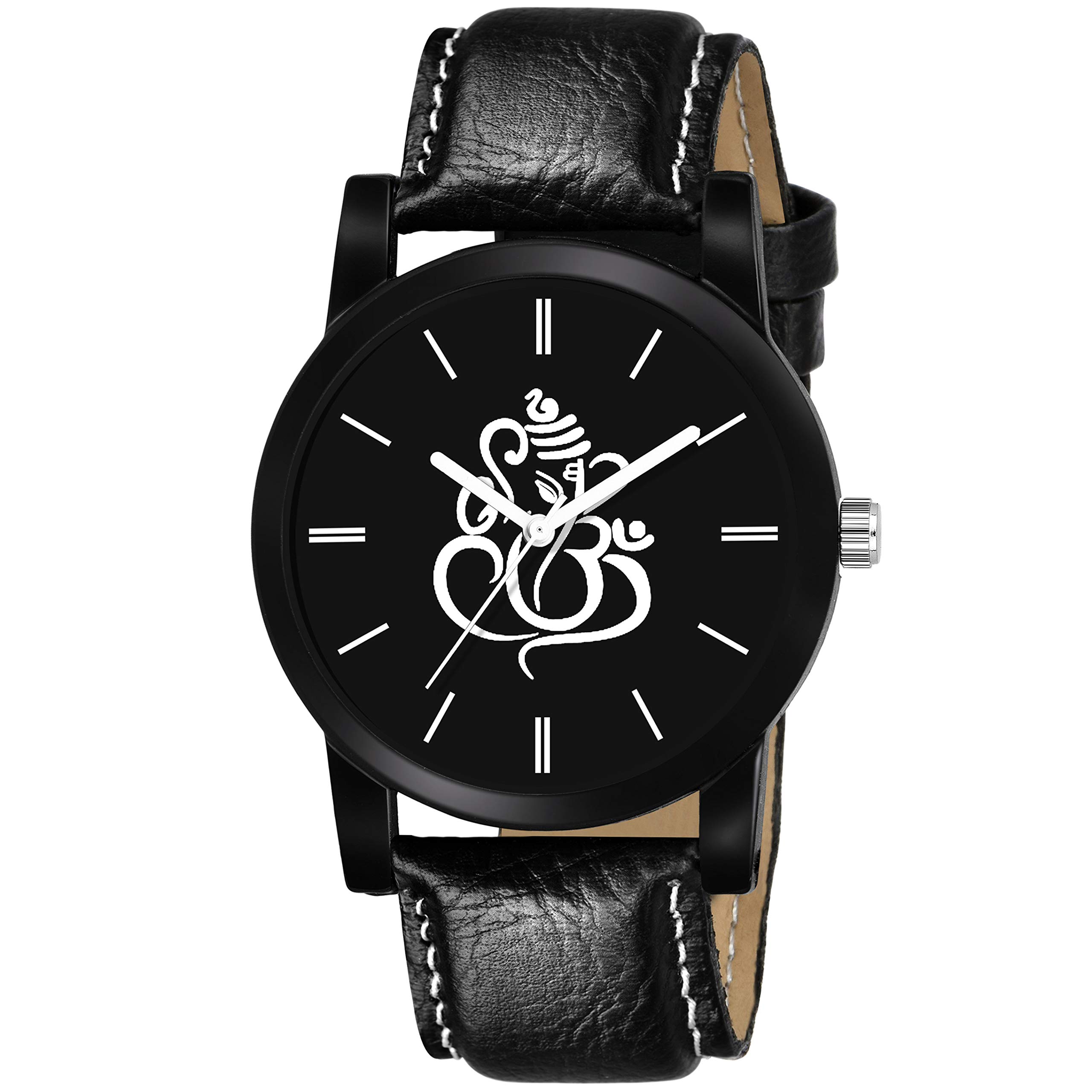 SWADESI STUFF Analogue Black Dial Leather Strap Ganpati Watch for Men and Boy (B08343PZNW) Amazon Price History, Amazon Price Tracker