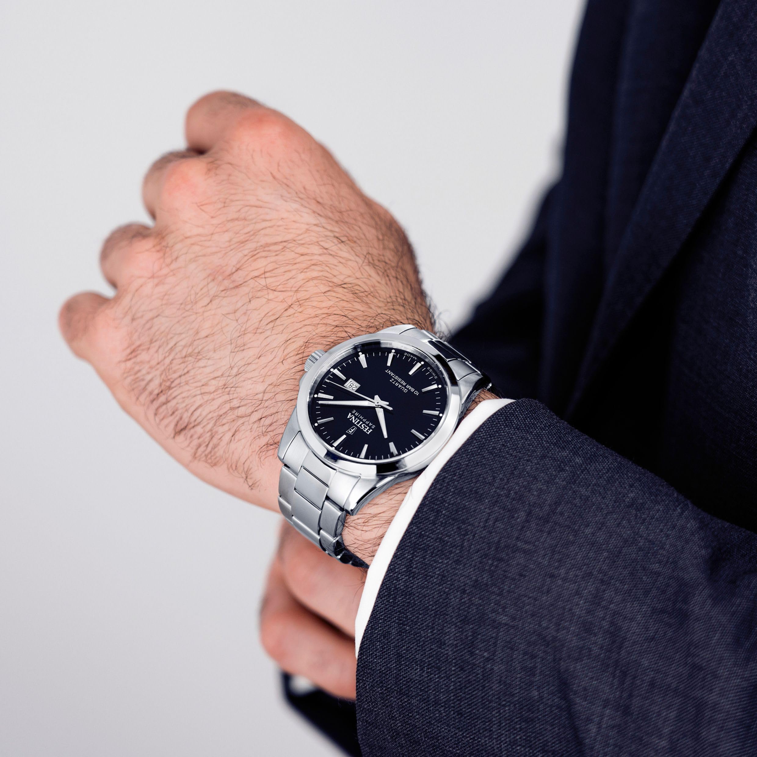Festina Uhr Für Herren F20024/4 Swiss Made Silber Edelstahl Case SilberEdelstahl Band