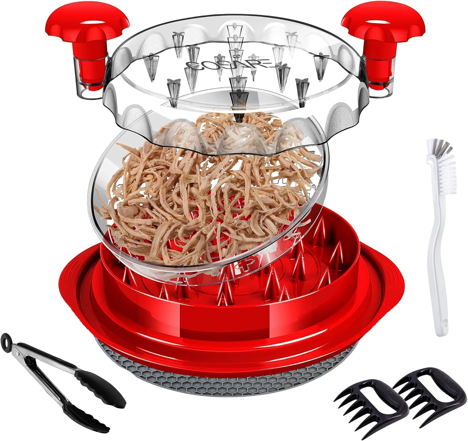 Chicken Shredder – Quick & Easy Handheld Meat Shredder for Chicken, Pork, Beef, and More – Ergonomic, Durable, Dishwasher Safe, Red Chicken Shredder – Quick & Easy Handheld Meat Shredder for Chicken, Pork, Beef, and More – Ergonomic, Durable, Dishwasher Safe, Red