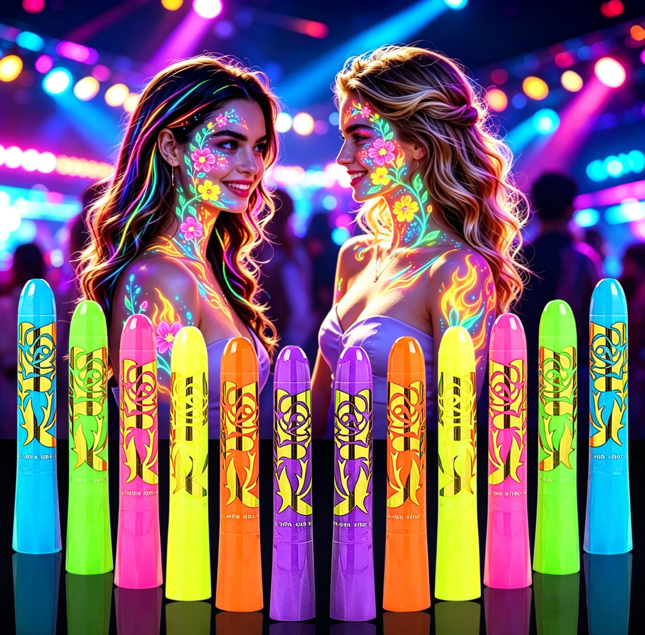 12 Pcs Glow in The Dark Face Body Paint, Glow in The Dark Party Supplies