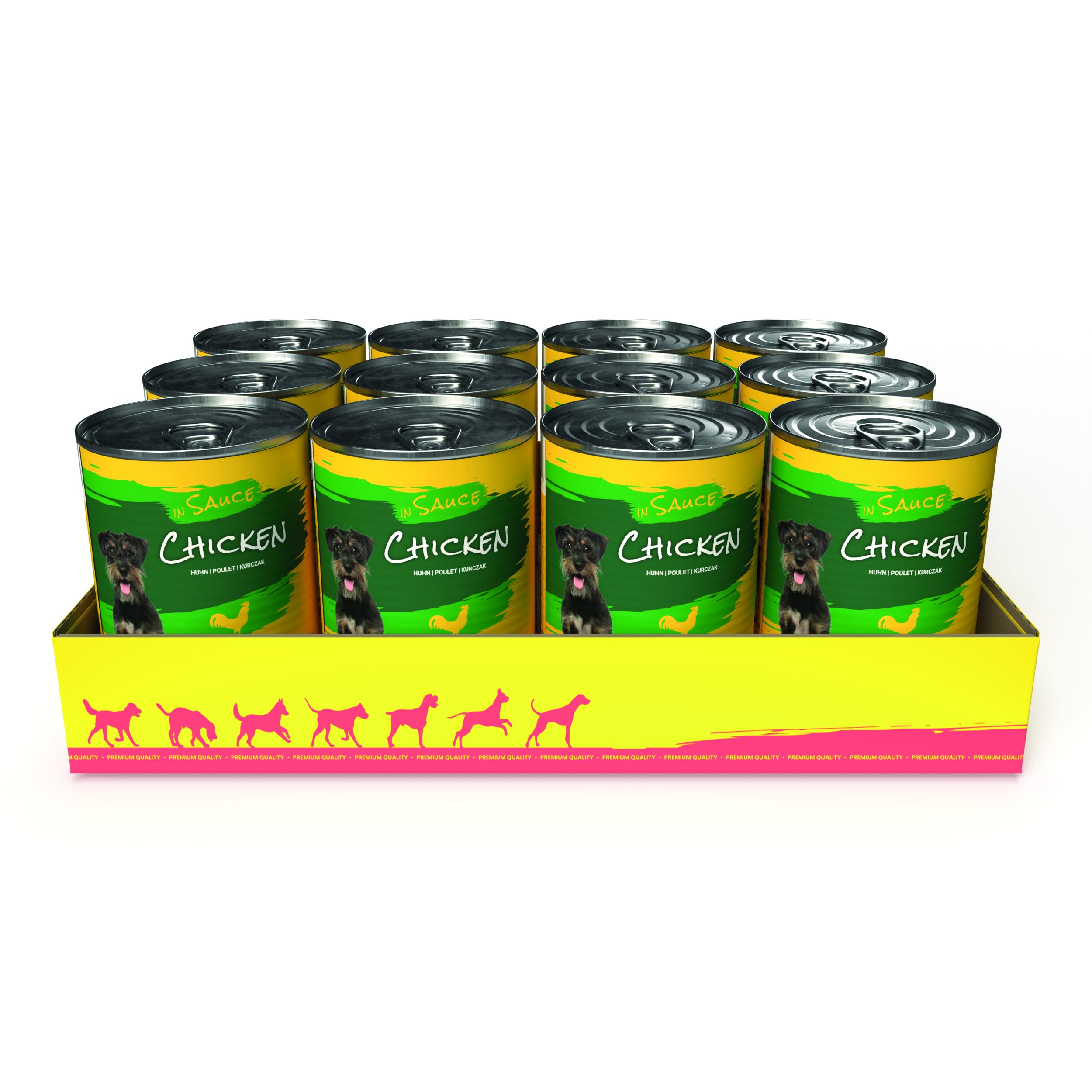 JosiDog Pollo in salsa (12 x 415 g) | Alimento fine per cani con pollo in salsa con vitamina D3 ed E | Alimento umido di alta qualità per cani adulti | Alimentato da JOSERA | Confezione da 12