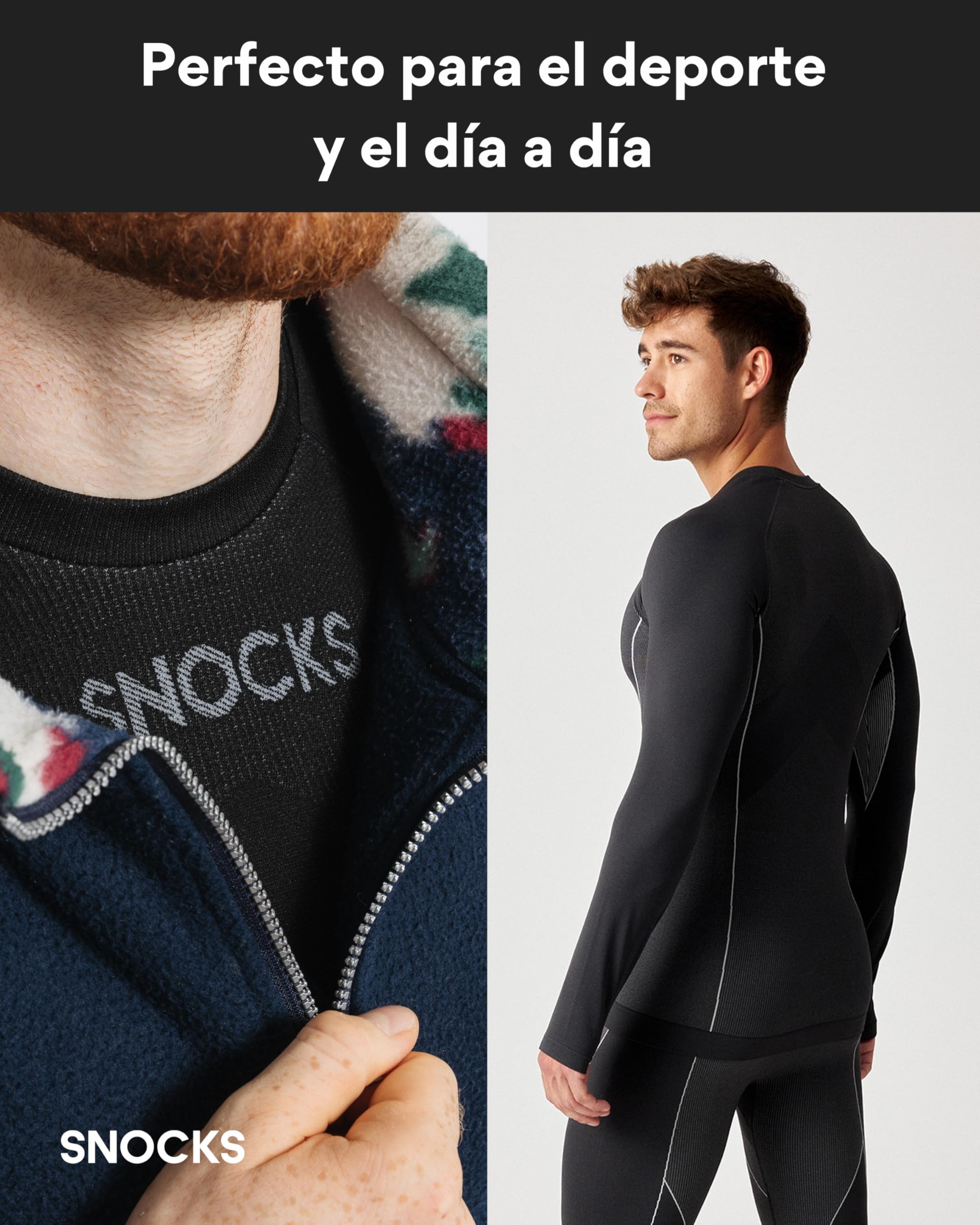 Snocks Ropa Interior Térmica Hombre - Conjunto Térmico Hombre Frío Extremo Talla S-XXL - Ropa Térmica
