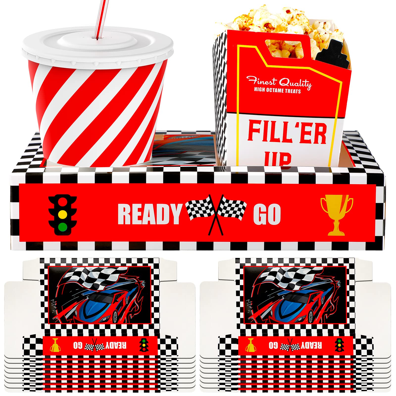 Buy Nosiny Race Car Snack Trays Hold Popcorn Candy Food Drink, Race Car