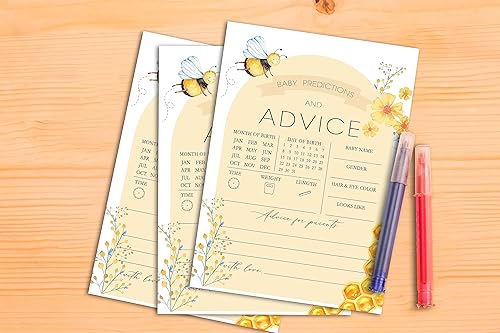 Miniatura 3 de Juegos de baby shower de abejas para niños y niñas, predicciones y consejos de Bumble Bee Baby Shower para baby shower, decoración de fiestas de