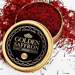 Golden Saffron, Finest Pure Premium All Red Saffron Threads, Grade A+ Su...