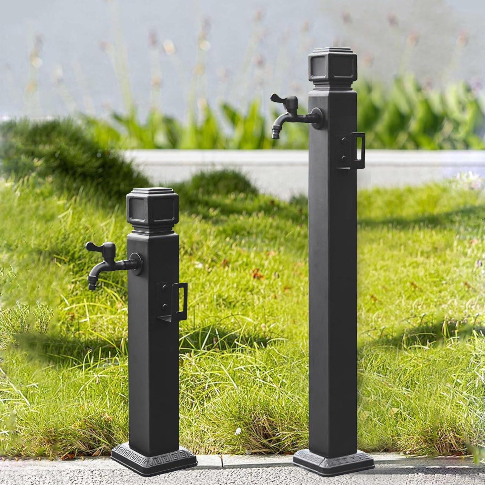 Grifo de agua de jardín de acero inoxidable, grifo de manguera anticongelante para exteriores, columna de agua vertical para fuente decorativa de hidrante, ideal para patio y patio trasero