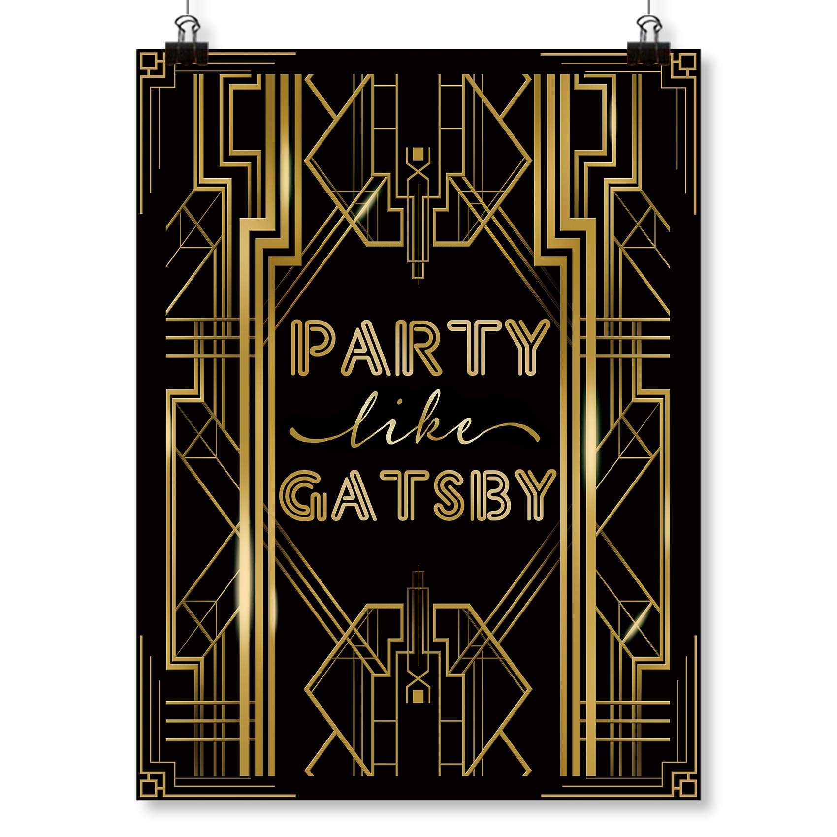 Roaring 20s Art Deco Poster| Party Like Gatsby|16x12inch A3 - FUNSHOWCASE