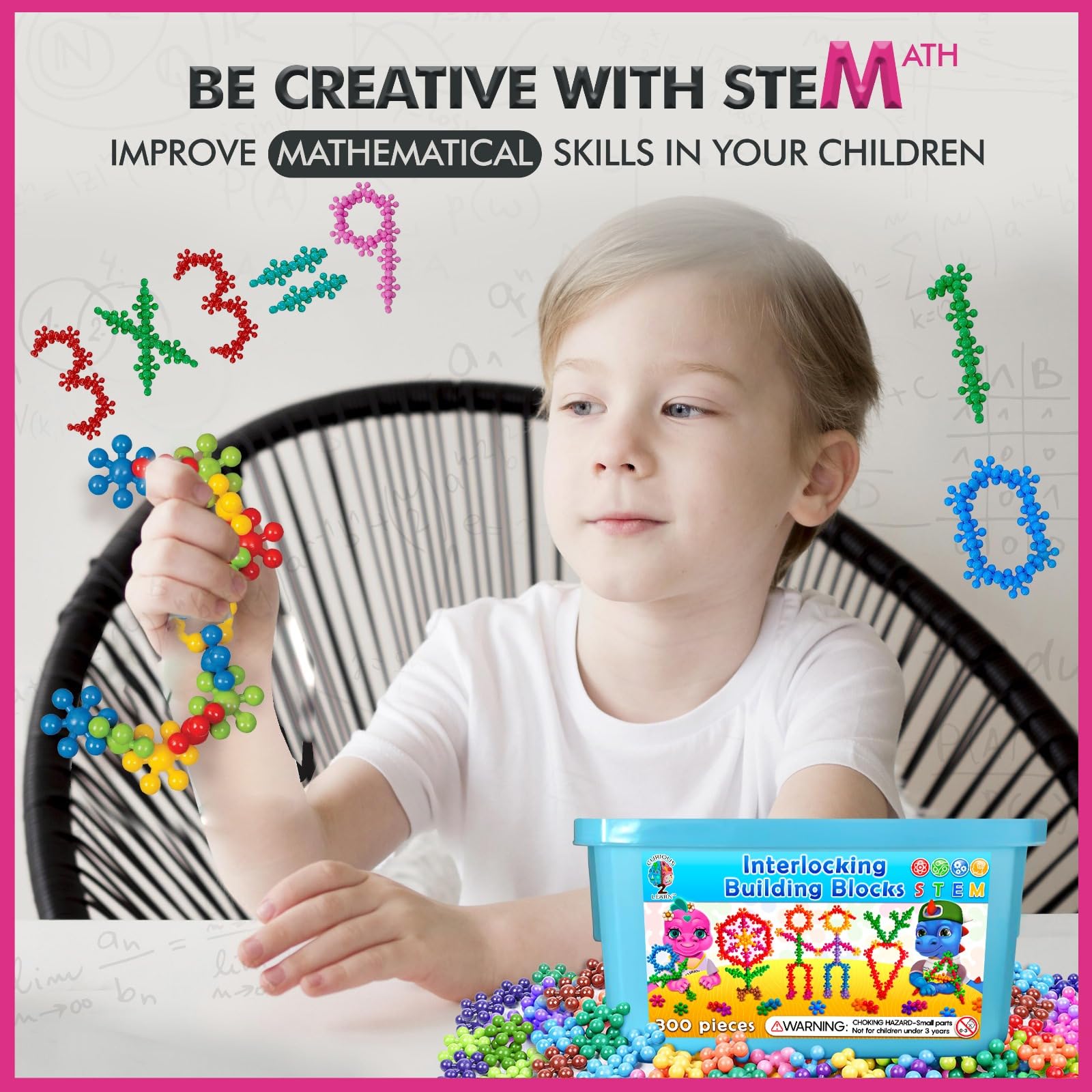 Bloques de construcción de 300 unidades – Juguetes STEM para la creatividad – Regalo de cumpleaños para niños de 4 años – Juego de discos entrelazados – Regalo de cumpleaños para niños 8