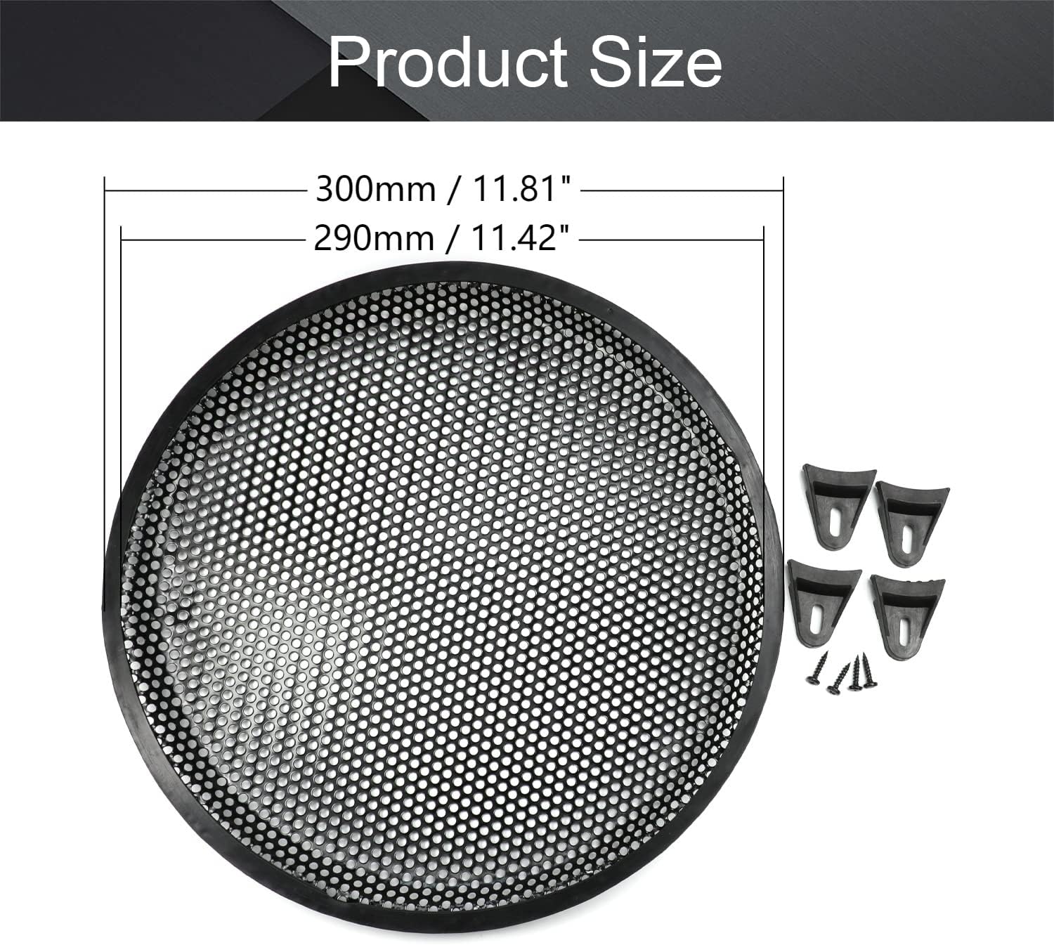 Fielect 12 inch Speaker Grill Cover SubWoofer Grille Waffle Grill Cover Guard Protector Grille for Home, Car Audio
