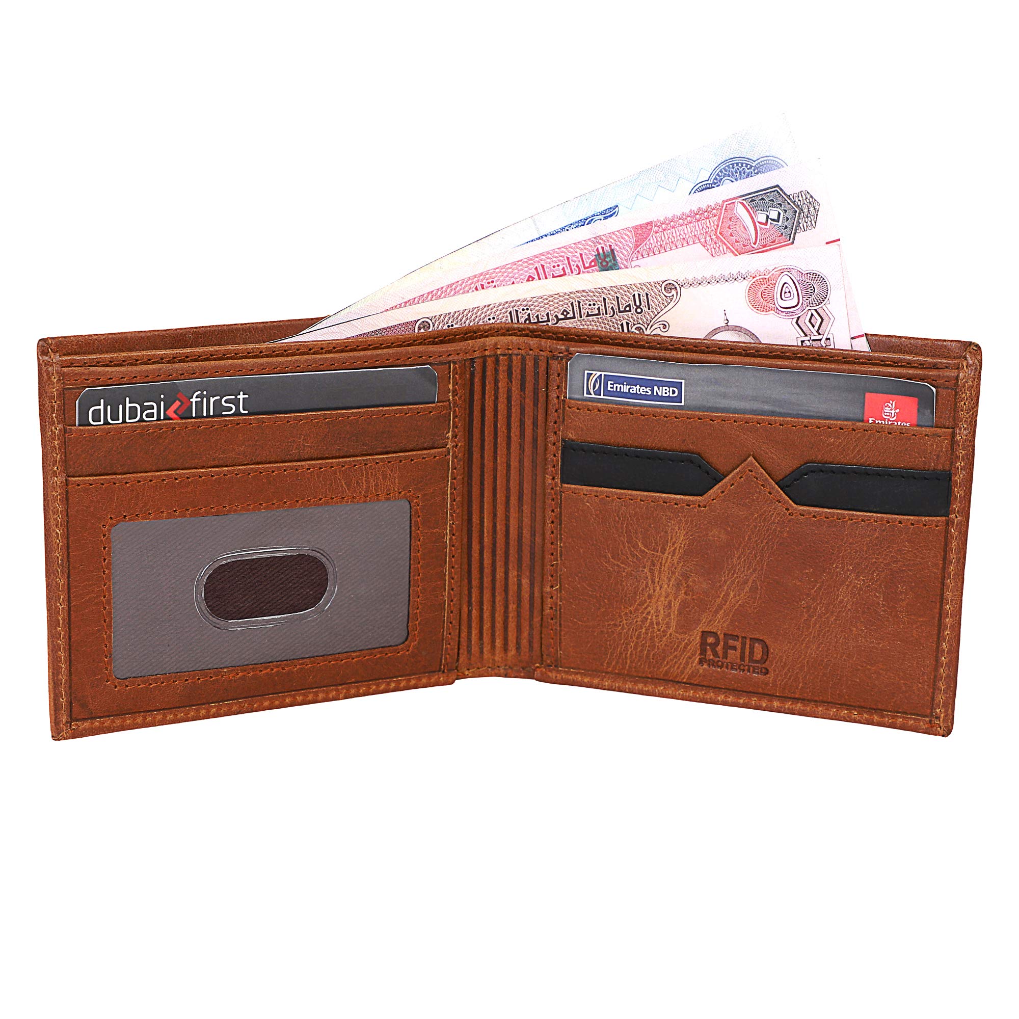 Philip Smith Wallet for Men, Genuine Leather Excellent Craftsmanship, RFID Wallet With Card Holder and Coin Purse  (Burnt Orange)