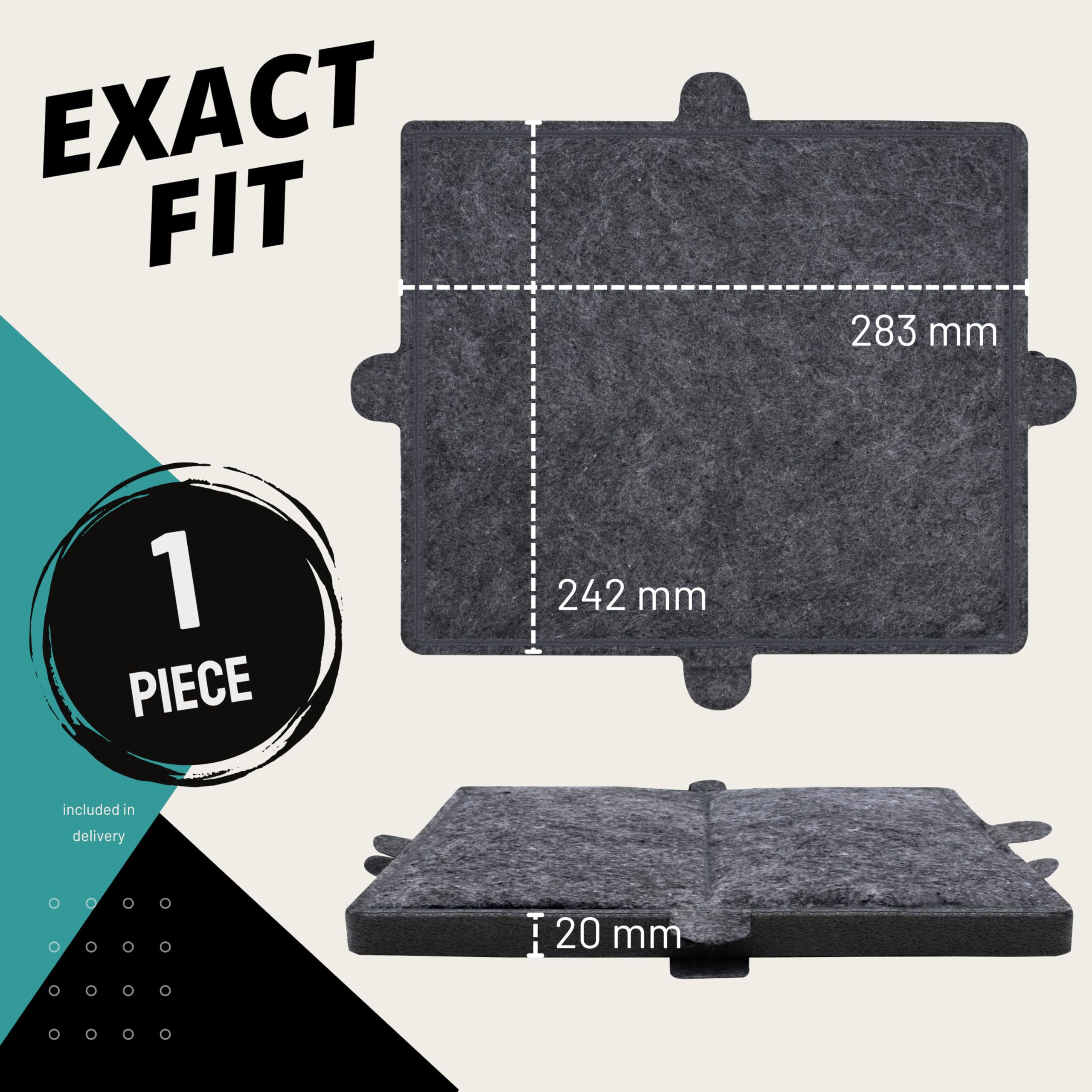 FilterBase® Filtr z węglem aktywnym pasujący do Miele DKF12-1 lub 6228731-1 filtr do okapu kuchennego